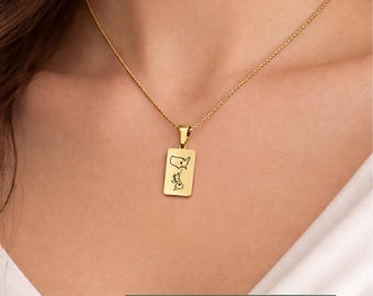 Personalized Country State Map Necklace, Couple Gift, Long Distance Gift, Jewelry for Her