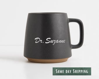 Engraved Ceramic Coffee Mug, 12 oz, Custom Name Gift Engraving, Personalized Coffee Gifts