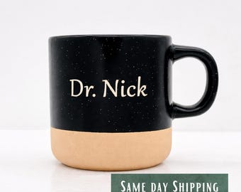 Engraved Ceramic Coffee Mug, 12 FL OZ Capacity, Personalized Name Engraving, Christmas Gift