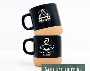 Deep Logo Engraved Coffee Mug, Personalized Logo Engraving, Christmas Gift(12 FL OZ)