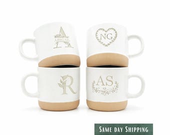Personalized Initial Mug • Couple Gift • Custom Coffee Mug • 12 FL OZ • Office Giveaway