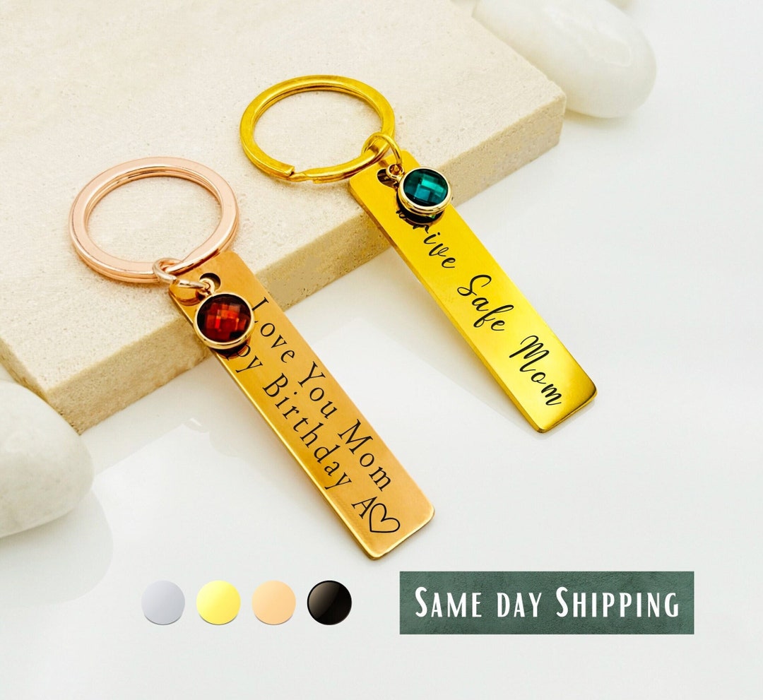 Personalized Birthstone Keychain • Birthstone Keychain • Handwriting ...