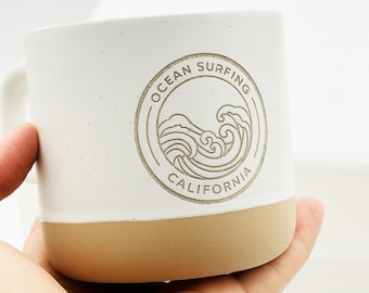 Engraved Ceramic Coffee Mug, 12 Fl Oz, Custom Logo, Corporate Gift, Personalized Logo Engraving