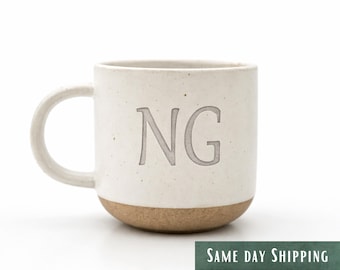 Personalized Initials Coffee Mug •  6 Color Options • Personalized Employee Gift • 12.8 FL • Christmas Gifts