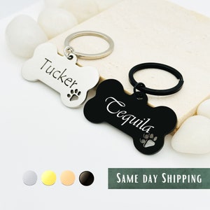 Custom Bone Dog Tag – gepersonaliseerde huisdier-ID, roestvrijstalen sleutelhanger
