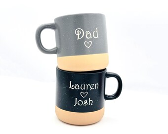 Deep Engraved Personalized Coffee Mug, Custom Coffee Mugs, Christmas Gift, 12 OZ