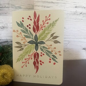 Opere d'arte originali, cartoline di Natale ad acquerello, ghirlanda floreale sciolta, buone vacanze, regalo di Natale, theo tams
