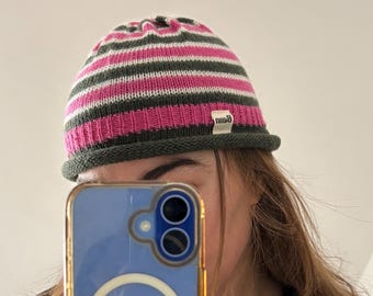 HandKnit Beanie - Colorful Warm & Chunky Yarn - Eclectic, Nature inspired, Chilly Seasons Essentials - Autumn and Winter
