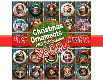 2600+ Christmas Ornament PNG Designs: 3D Sublimation Bundle (Digital Download)