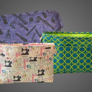 Multipocket Organizer for purse insert, craft caddy, project box, bedside or sofa organizer for embroidery, cross stitch, knitting, & more