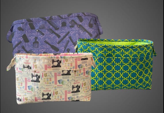 Multipocket Organizer for purse insert, craft caddy, project box, bedside or sofa organizer for embroidery, cross stitch, knitting, & more