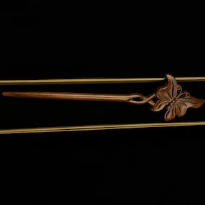 Butterfly || Wood Hair Pin Handmade Wooden Handcrafted Natural Hair Accessory Eco-Friendly Hair Fork Sustainable Artisan Hair Stick