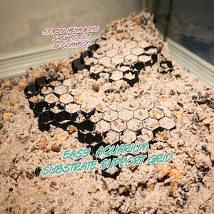 Hexagon Grid - Modular Aquarium Substrate Support, 5 x 5 x 0.8 In