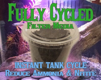 Fully Cycled Seeded Aquarium Filter Media - INSTANT TANK CYCLE! Add fish immediately!