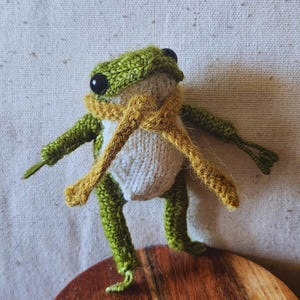 Frosch Schal - Alpaka Wolle, Miniature Amigurumi Doll Kleidung