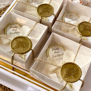 Personalized Fairy Mirror Favor: Acrylic, Ribbon & Gold Wax Seal