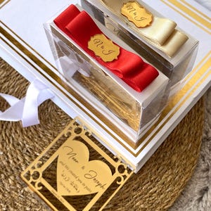Personalized Ayatul Kursi Wedding Favor: Gold Heart Islamic Keepsake