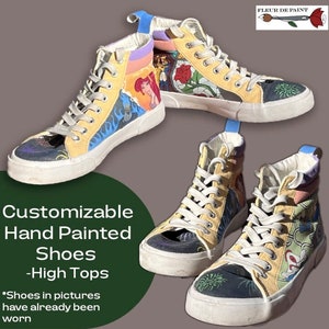 Customized Hand Painted Shoes -High Tops - unique - stylish - fun - personalized - handmade - movies - characters - themed - trendy -fashion