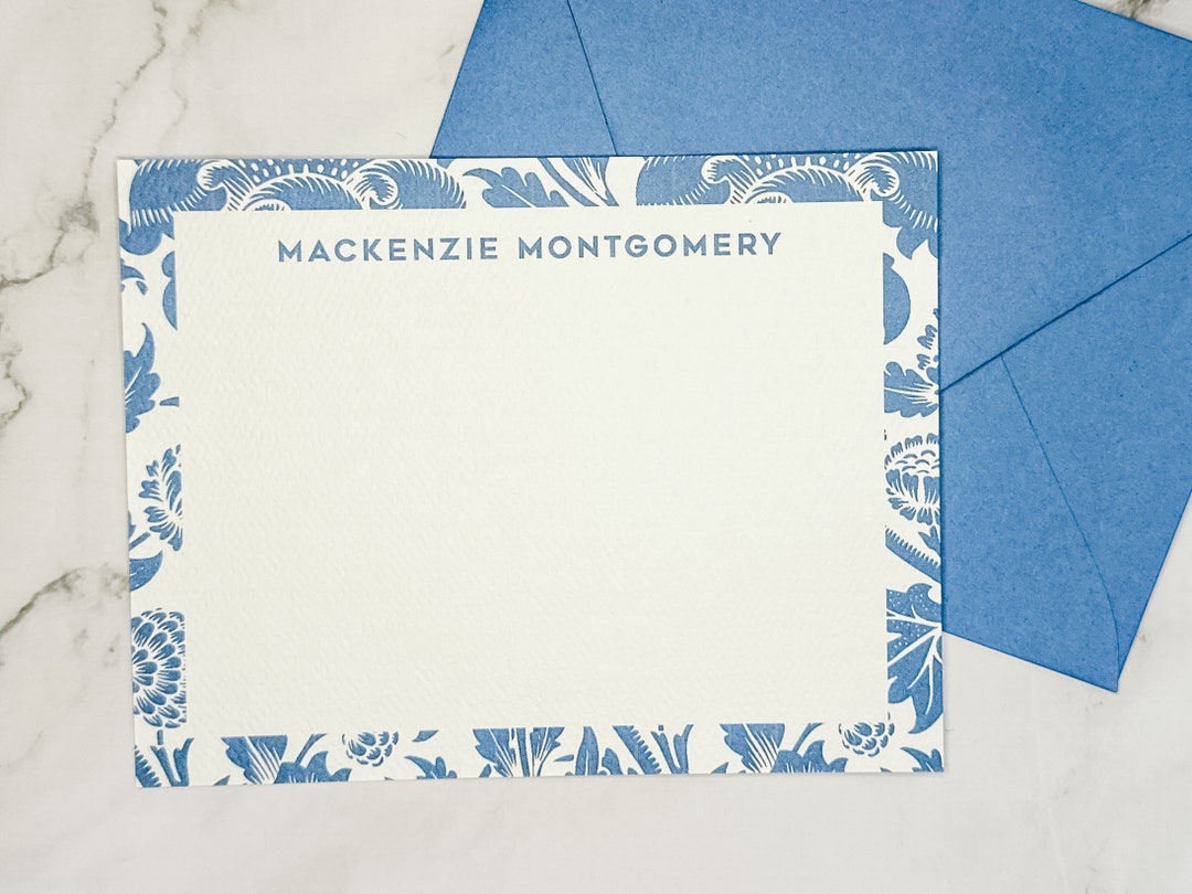 Floral Border Stationery, Personalized Stationery, Custom Stationery ...