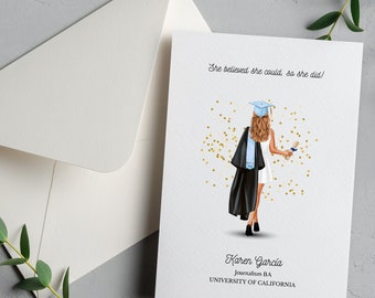 Bachelor Master Abitur 2024 Card Graduation Gift Personalized Name Graduate Doctor Congratulations Card Graduation Gift