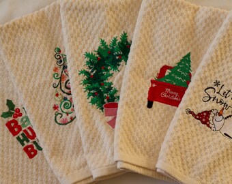 Zestaw ręczników świątecznych z haftem, EmbroideryArt, Haft maszynowy, ThreadWork, NeedleCraft, EmbroideryDesigns, StitchMagic, TextileArt