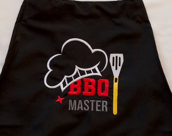 Fartuch do grilla z haftem, spersonalizowany fartuch kuchenny, fartuch kuchenny, zabawny wzór świąteczny, fartuch męski