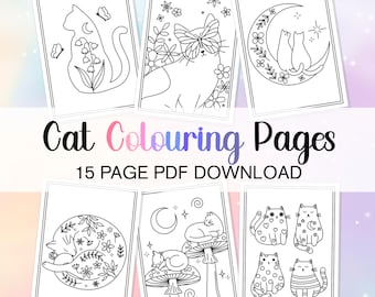Cat Lady Coloring Page Bundle, Cat Love Coloring Page Coloring In Cat Bundle, Cat Lady Coloring Adult Kleurplaat Leuke Kleurplaten