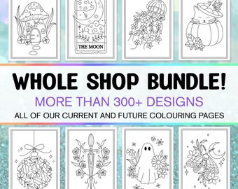Little Worlds: Enchanting Coloring Pages | Set of 6 images | PDF file for instant download