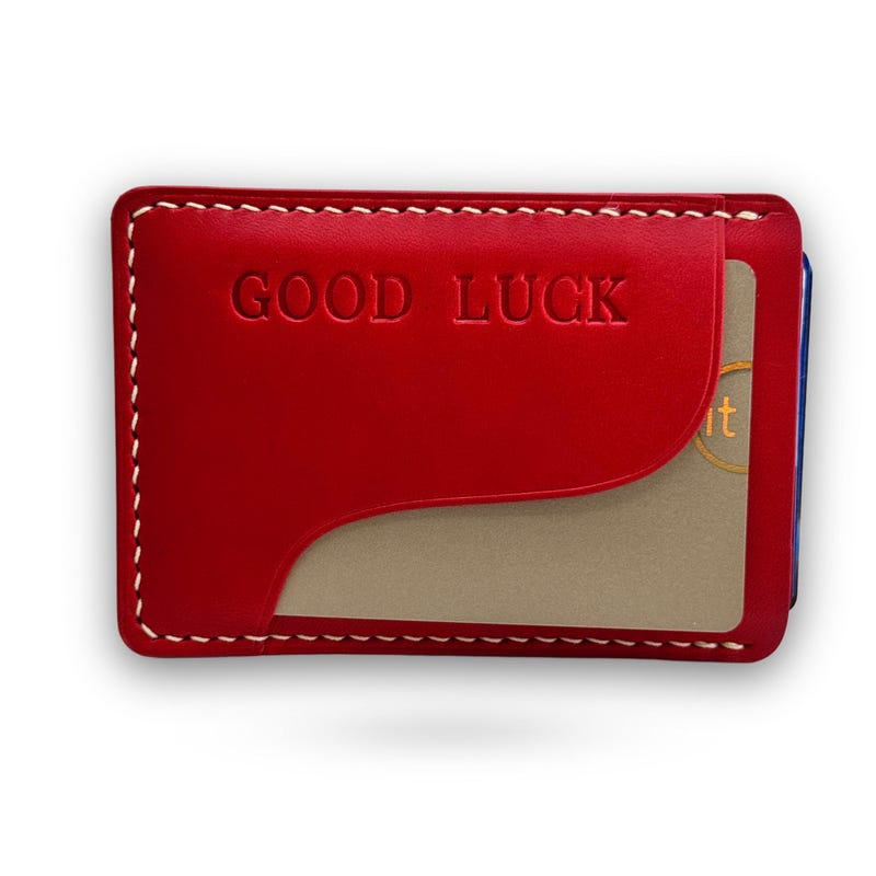 Red Leather Wallet - Etsy