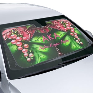 Alpha Kappa Alpha Windshield Sunshade | UV Ray Gift for Car Lovers | Alpha Car Sun Shades l Alpha Kappa Alpha Gifts