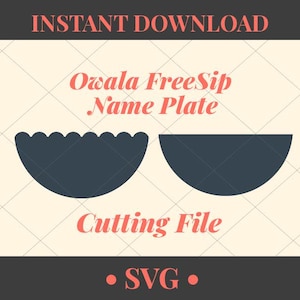 Owala ネームプレート SVG | Owala ネームタグ SVG | Owala FreeSip ネームトッパー | Cricut ファイル | ウォーターボトル ネームプレート | Owala ネームプレート インサート |