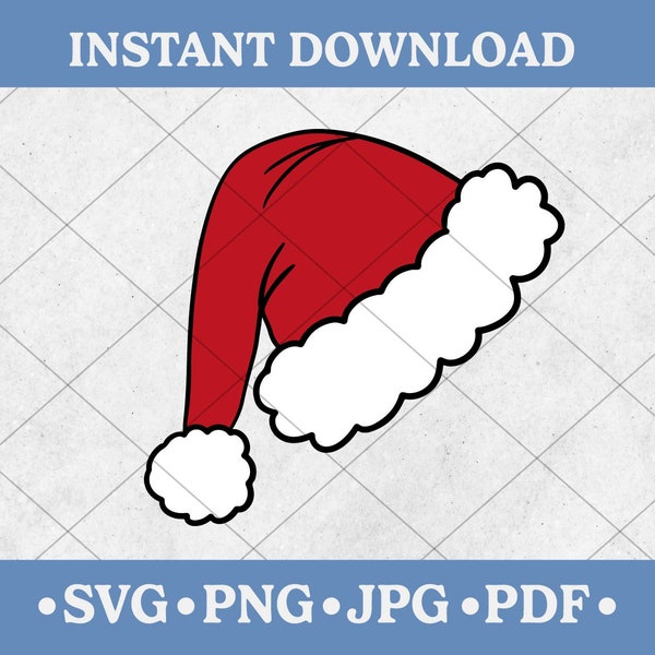 Santa Hat Layered File | Instant Digital Download| Santa Hat Laser Cut File | Santa Hat for Cricut | Santa Hat SVG | Santa Hat PNG
