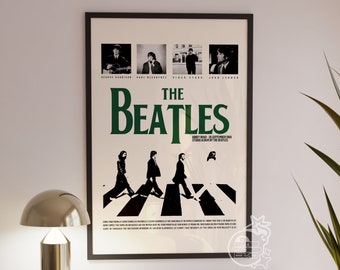 The Beatles Poster The Beatles Decor The Beatles Gifts The Beatles Wall Art The Beatles Album Abbey Road Poster White&Green digital download