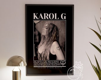 Karol G Poster, Karol G Decor, Karol G Gift, Karol G Print, Karol G heart, Mañana Será Bonito, music wall art, music poster digital download