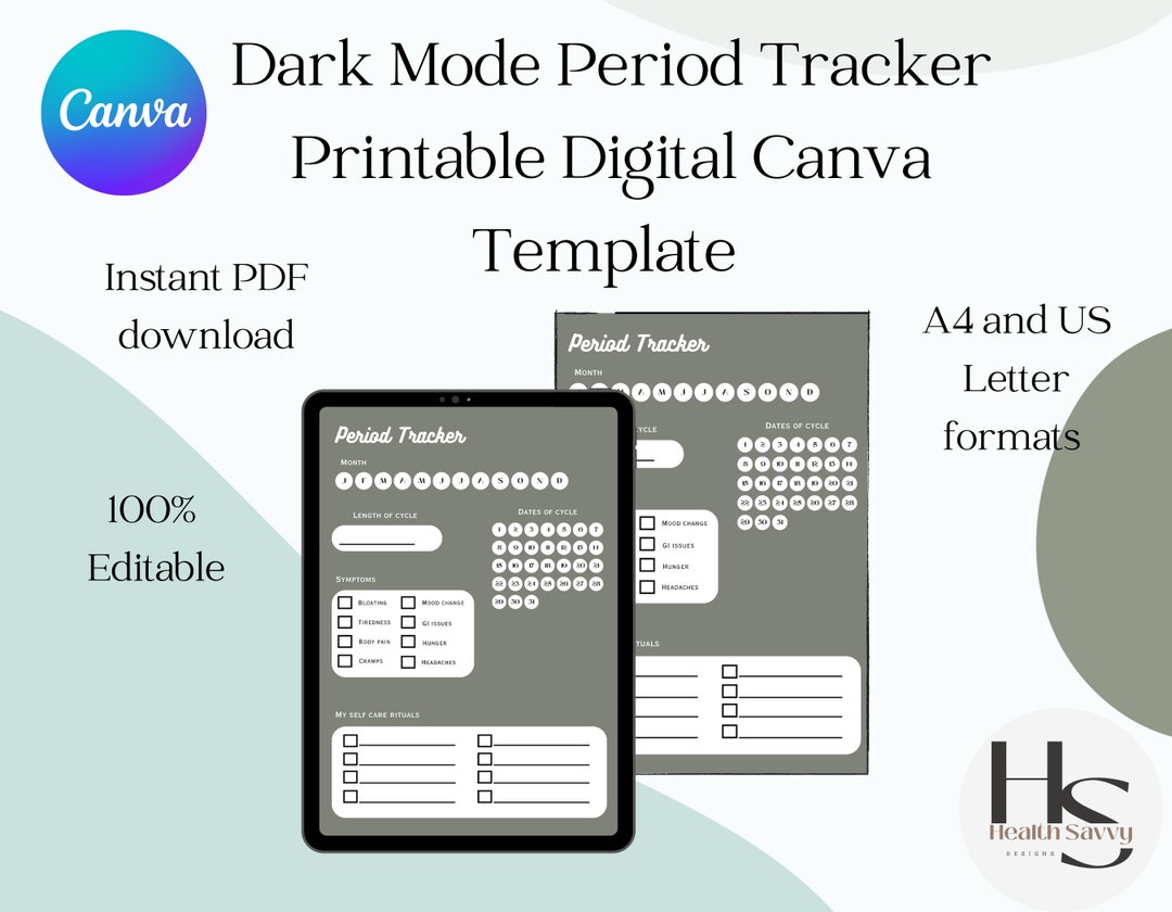 Period Tracker Digital Printable Menstrual Cycle Period - Etsy