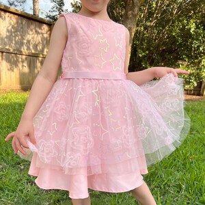 Blush pink 1st Birthday Toddler Girl Tulle Princess Dress- Flower girl dress- Pink tulle princess dress - baby girl clothes