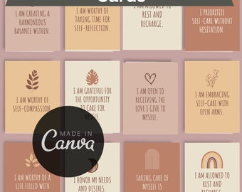 SelfCare Template | Seflcare Instagram Canva Templates | Affirmations Card Printable | Positive Affirmation Cards | Affirmation Template