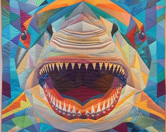 Shark patchwork pattern , shark quilt pattern , Animal Quilts , quilt patterns , shark sewing pattern , shark applique pattern , shark quilt