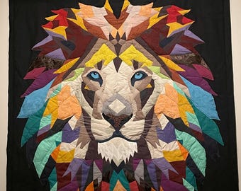 lion quilt pattern ,patchwork lion pattern ,quilt pattern pdf , quilt animal pattern ,lion quilt block , quilt sewing pattern pdf