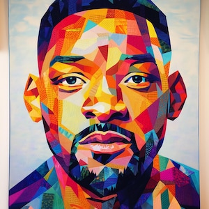Will Smith quilt pattern ,patchwork quilt pattern ,collage quilt pattern ,quilt pattern block ,artistic quilt pattern ,modern quilt pattern
