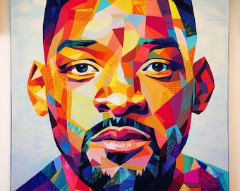 Will Smith Quilt Muster, Patchwork Quilt Muster, Collage Quilt Muster, Quiltmuster Block, künstlerisches Quilt Muster, modernes Quilt Muster