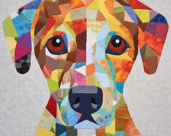 Patchwork puppy  , Quilt pattern dog design , Patchwork sewing pattern for dog , Animal patchwork project , Sewing , Dog patchwork , cushion