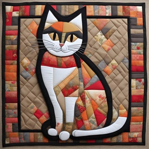 A3 Size Patchwork Template , Cat Template for Sewing Projects