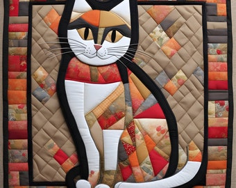 A3 Size Patchwork Template , Cat Template for Sewing Projects