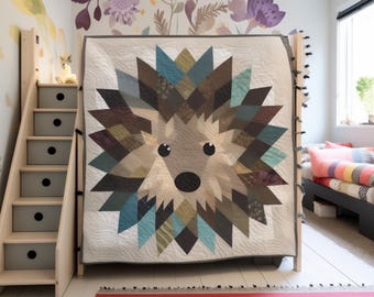 hedgehog quilt pattern , quilt block pattern , beginner quilt pattern , modern quilt pattern , easy quilt pattern , baby quilt pattern