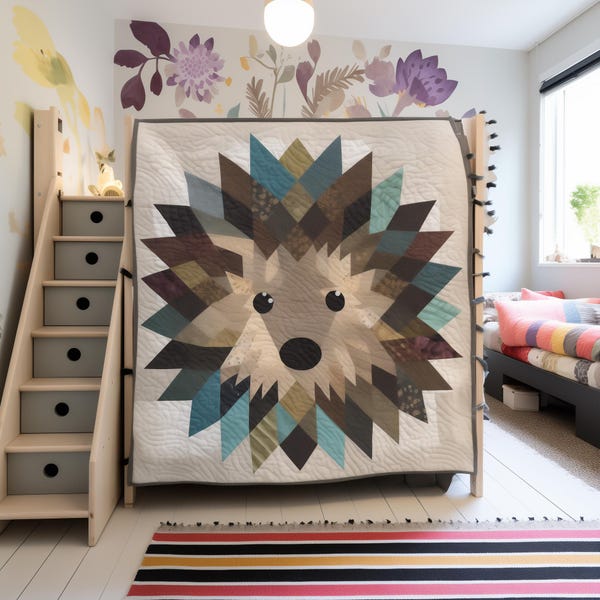 hedgehog quilt pattern , quilt block pattern , beginner quilt pattern , modern quilt pattern , easy quilt pattern , baby quilt pattern