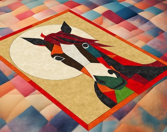 Plantilla de caballo para proyecto de costura, plantilla de patchwork