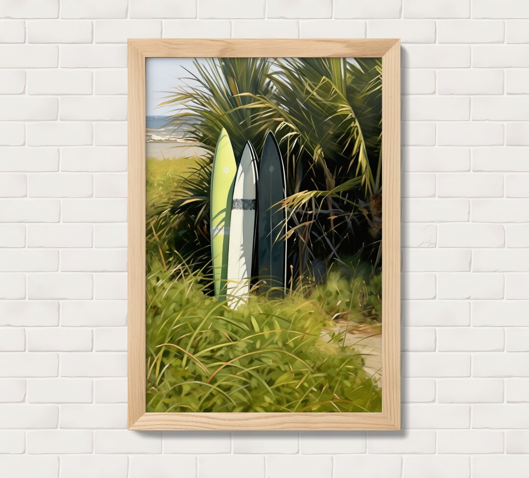 Surfboards Wall Art Frameless Matte Poster Print Coastal Etsy