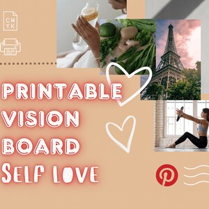 Vision Board - Amour de soi, imprimable, amour de soi, soins personnels, Pinterest Vision Board, réalisations