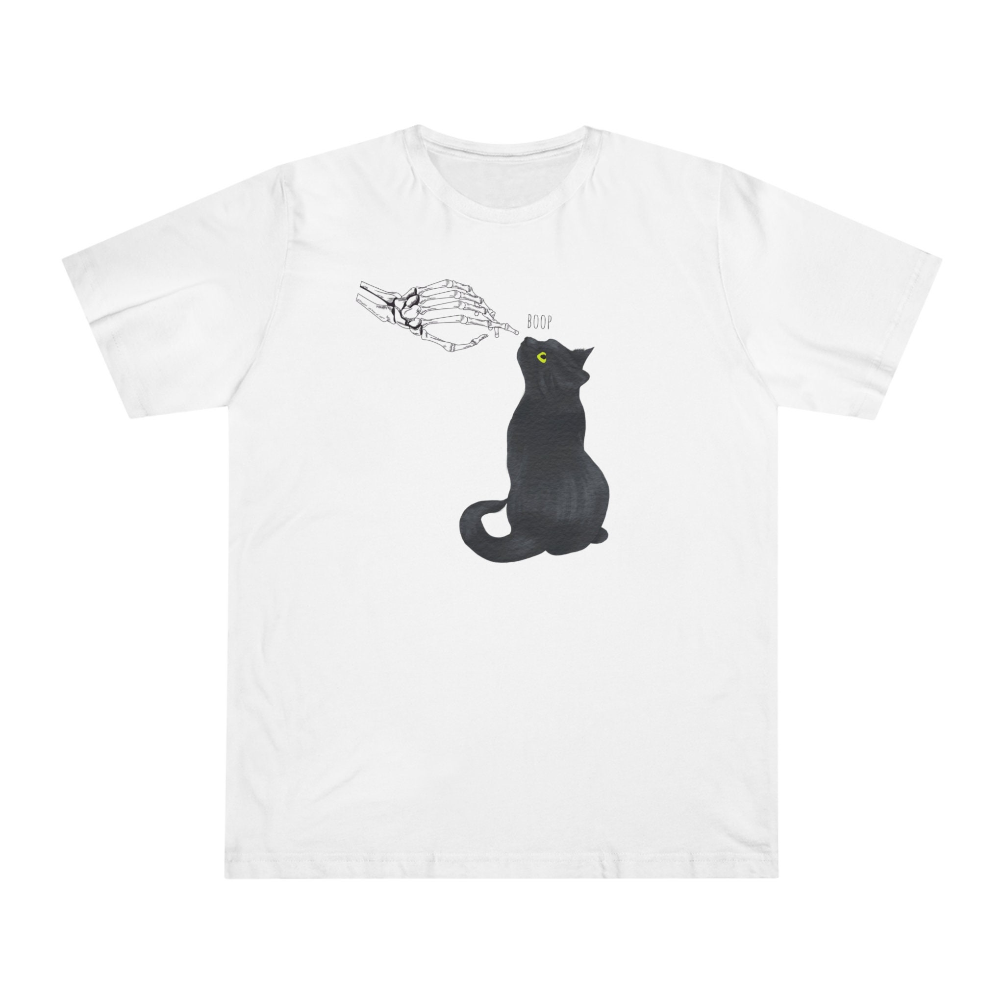 Skeleton Boops Black Cat. Two Colors. Grey or White. Halloween Shirt ...